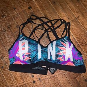 Victoria’s Secret Pink Ultimate coconutgirl tropical strappy swim top
